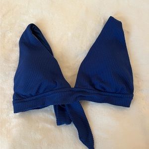 Aerie Women’s Textured Swimsuit Top, Size Large, Royal Blue